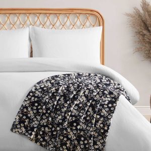 Wildflower Park Plush Throw in Black