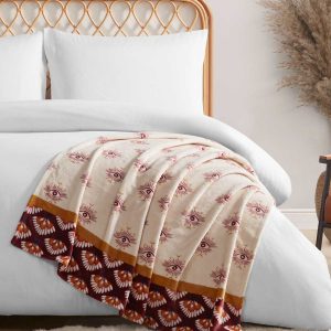 Celeste Plush Throw in Burgandy Red