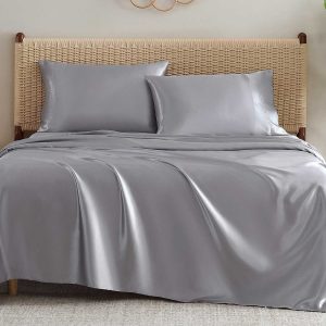 Silky Satin Sheet Set in Harbor Mist Grey