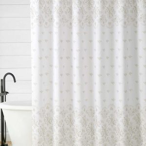 Tasia Taupe Shower Curtain Set