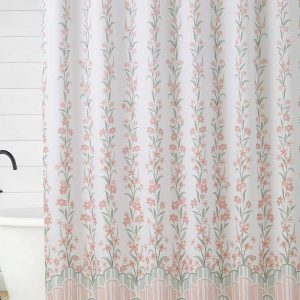 Nori Floral Blush Shower Curtain Set