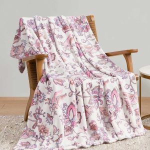 Bertha Rose Lilac Plush Throw Blanket