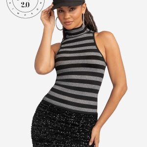 Jessica Simpson 2.0 Asha Shimmer Top in Stripe