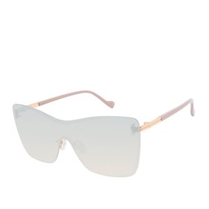 Glamorous Frameless Shield Sunglasses in Rose Gold