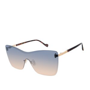 Glamorous Frameless Shield Sunglasses in Gold & Tortoise