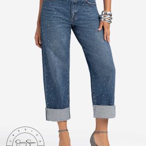 Jessica Simpson 2.0 Embellished Boyfriend Jeans in Thorn