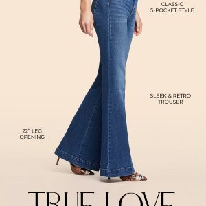 True Love Wide Leg Trouser Jeans in Sia