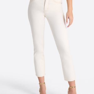 Harmony Straight High Rise Jeans in Ecru