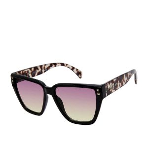 Star Studded Cat Eye Sunglasses in Black and Tortoise