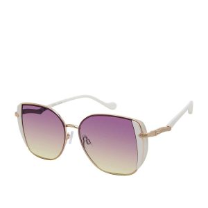 Metal Shield Butterfly Sunglasses in Gold