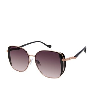 Metal Shield Butterfly Sunglasses in Rose Gold