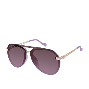 Metal Aviator Sunglasses in Light Purple