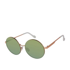 Vintage Metal Round Sunglasses in Rose Gold & White