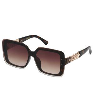 Glamorous Square Shield Sunglasses in Tortoise