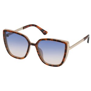 Cat Eye Sunglasses with Metal Temple in Tortoise