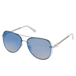 Chic Aviator Pilot Sunglasses in Silver & White