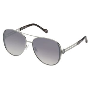 Stylish Metal Aviator Sunglasses in Silver & Tortoise