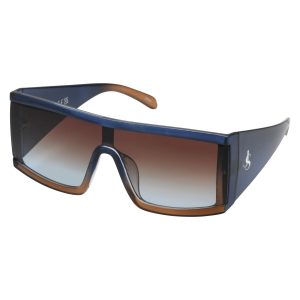 Modern Square Shield Sunglasses in Blue Fade