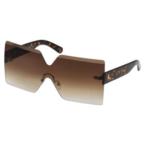 Frameless Shield Sunglasses in Tortoise