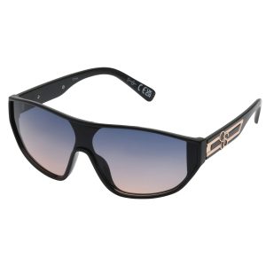 Wrap-Around Shield Sunglasses in Black