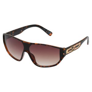 Wrap-Around Shield Sunglasses in Tortoise
