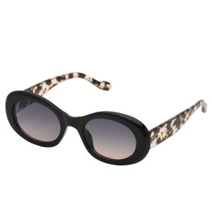 Iconic Vintage Oval Sunglasses in Black