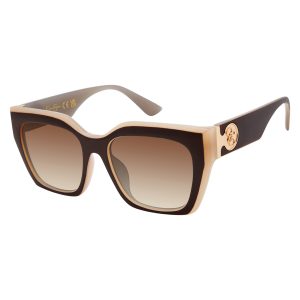 Retro Two Tone Cat Eye Sunglasses in Brown & Nude