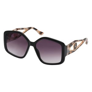 Oversized Geometric Sunglasses in Black & Tortoise