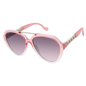 Modern Aviator Sunglasses in Cream to Pink Fade