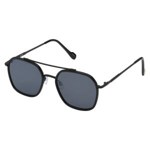Square Metal Aviator Pilot Sunglasses in Black