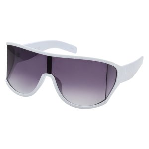 Oversized Square Wrap Shield Sunglasses in White