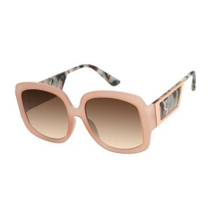 Chic Oversize Square Sunglasses in Tan & Tortoise