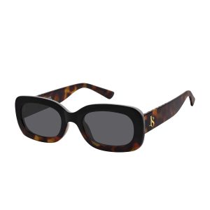 Glam Oval Sunglasses in Black & Tortoise