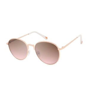 Stylish Metal Round Sunglasses in Matte Rose Gold