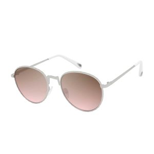 Stylish Metal Round Sunglasses in Matte Silver