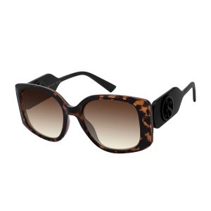 Chic Rectangle Tapered Temple Sunglasses in Tortoise & Black