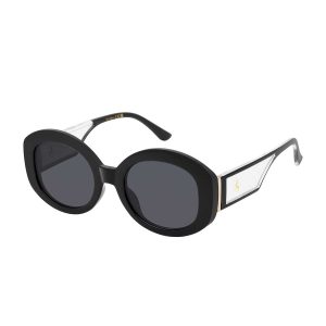 Chic Oval Sunglasses in Black Crystal