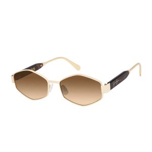 Hex Frame Sunglasses in Gold Tortoise