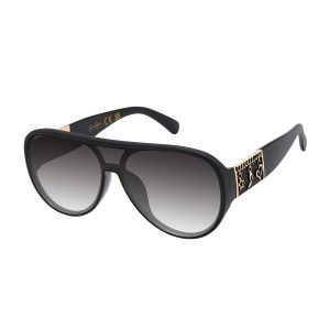 Golden Charm Aviator Sunglasses in Black