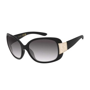 Luxe Oval Shield Sunglasses in Black