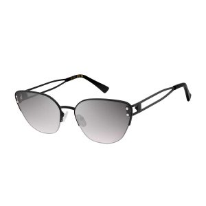 Metal Cutout Cat Eye Sunglasses in Blackout