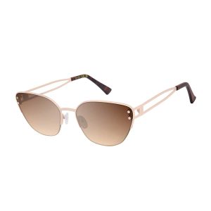 Metal Cutout Cat Eye Sunglasses in Gold Tortoise