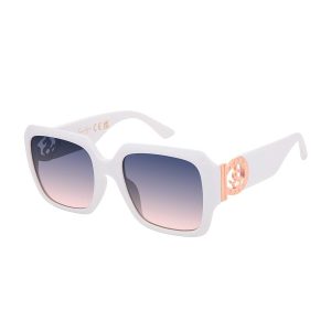 Bold Square Logo Sunglasses in White