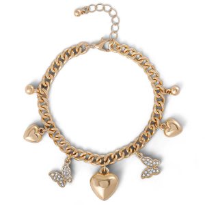 Heart & Butterfly Charm Bracelet