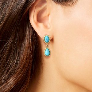 Turquoise Stone Drop Earrings