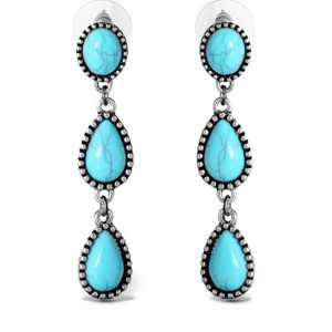 Three Stone Drop Earrings