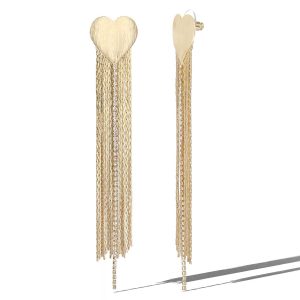Heart Top Tassel Earrings