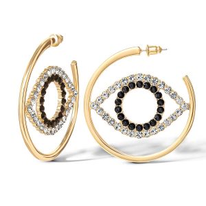 Crystal Eye Hoop Earrings