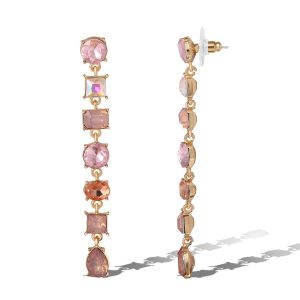 Gradient Pink Gemstone Drop Earrings