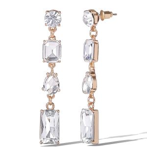 Multi-Cut Crystal Drop Earrings